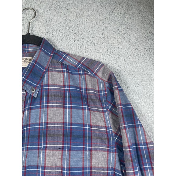 J. Crew Men's Button Up Plaid Shirt Size L Cotton Tailored woven - Picture 5 of 8